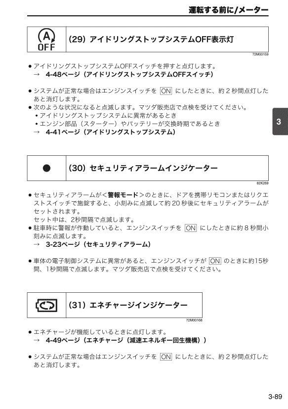 警告灯・表示灯